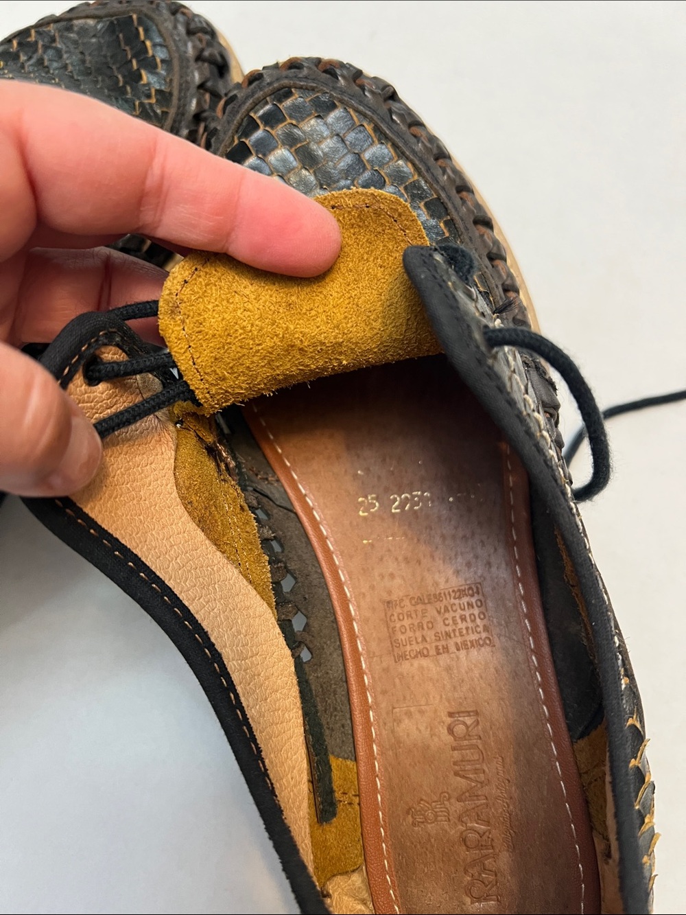 RARMURI HUARACHES PLATFORM OXFORD SHOES SNAKE EMBOSSED LEATHER MEXICO SIZE 8 - Picture 9 of 14